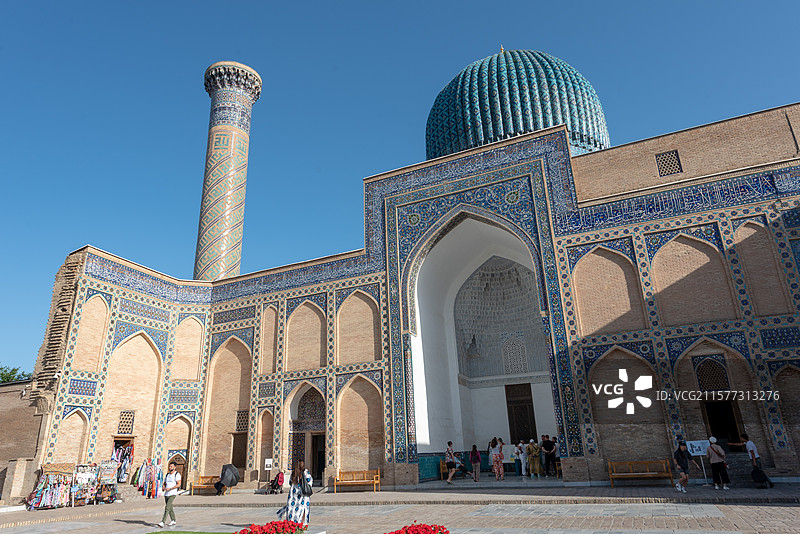 乌兹别克斯坦撒马尔罕风景-古尔·埃米尔陵墓（帖木儿陵墓）图片素材