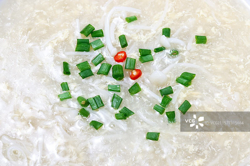 一碗香葱金针菇鸡蛋羹图片素材