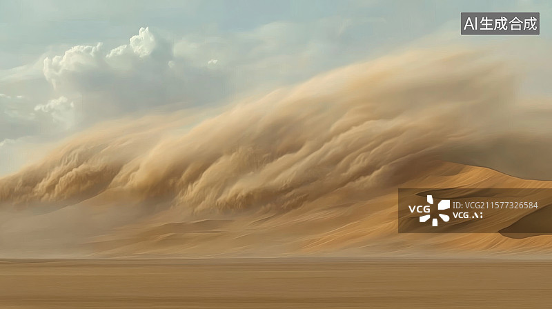 【AI数字艺术】沙漠沙尘暴的壮观景象图片素材