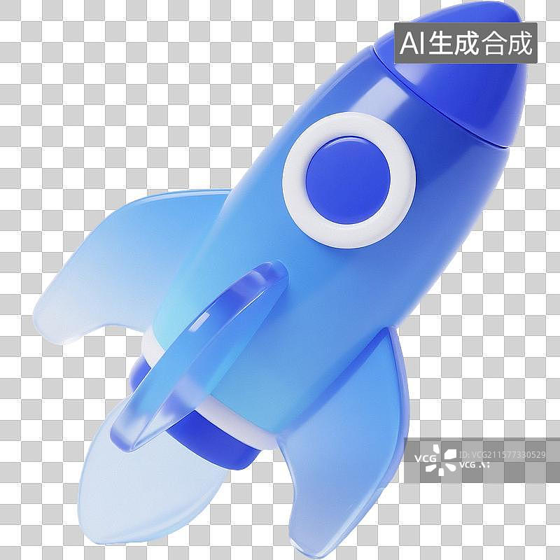 【AI数字艺术】3D火箭速度图标图片素材