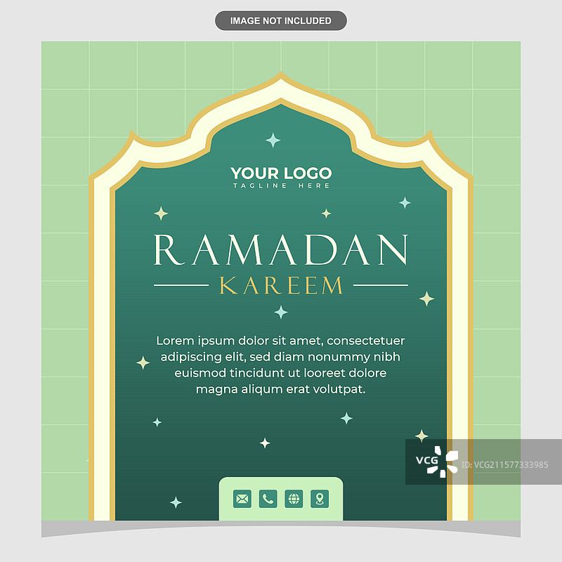 简单的开斋节问候横幅设计图片素材