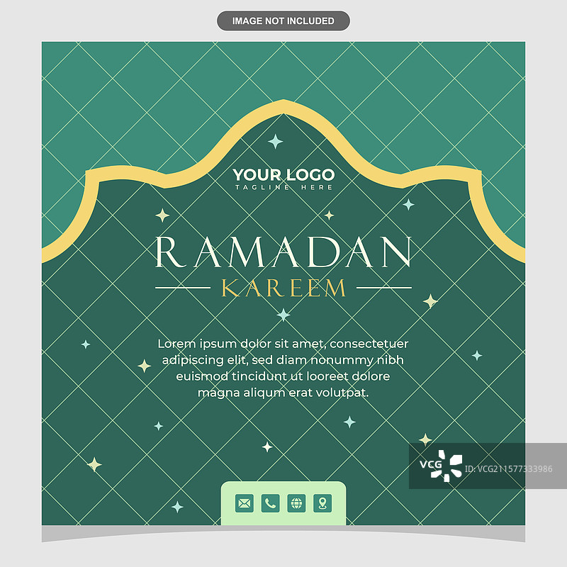 带有线条图案的斋月横幅模板图片素材