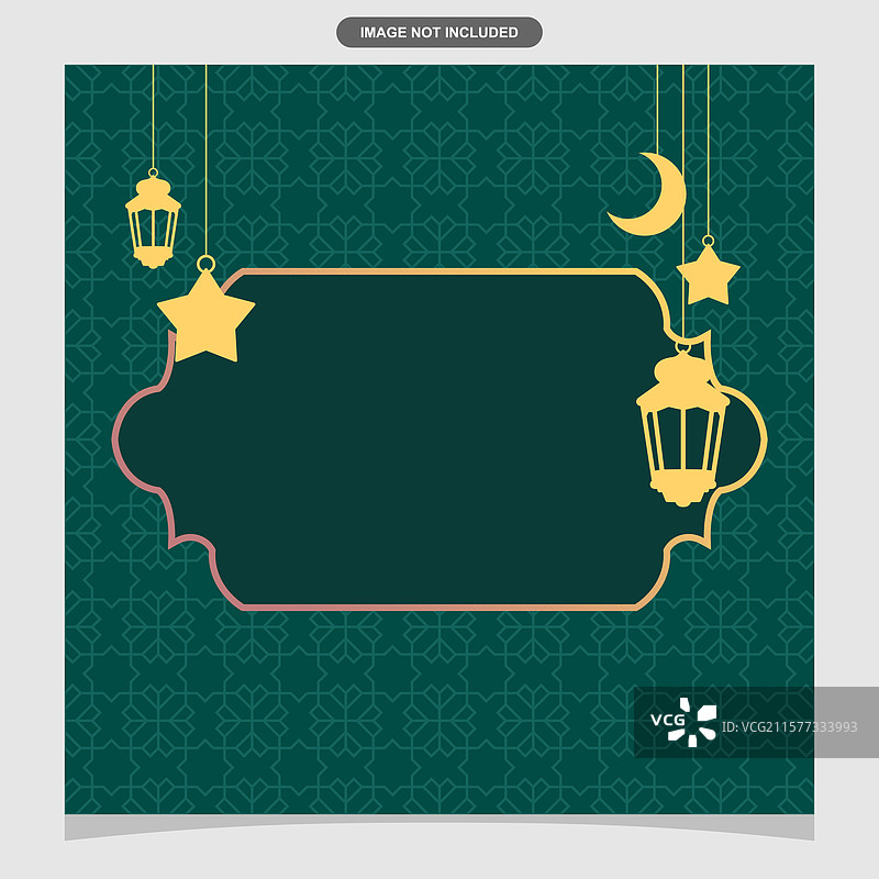 优雅的斋月社交媒体横幅与伊斯兰元素图片素材