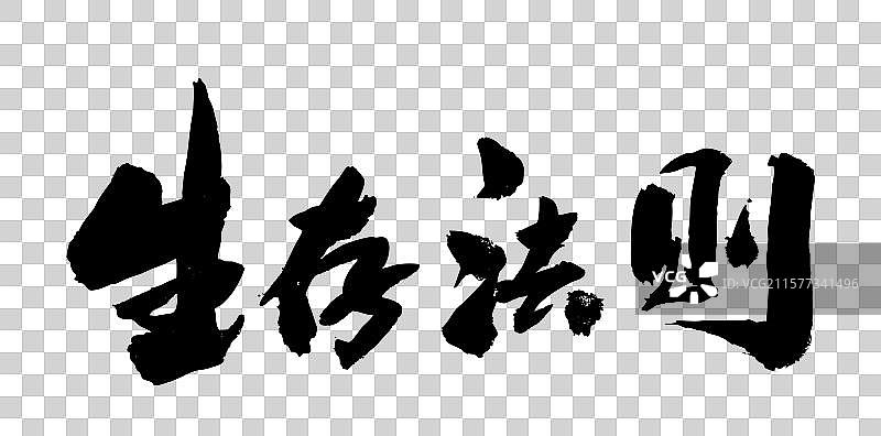 中国风传统毛笔艺术书法字体生存法则图片素材