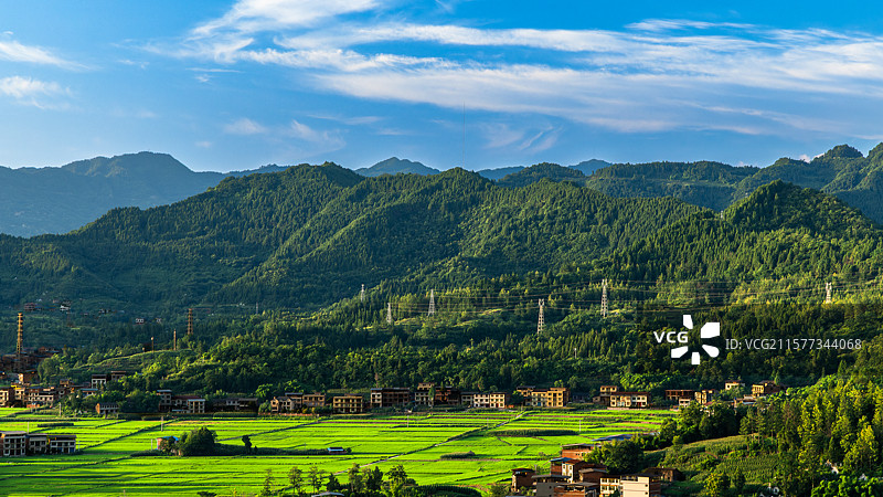 四川省开江县天星坝晨光图片素材