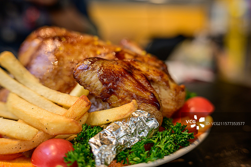 蜜汁烤鸡特写图片素材