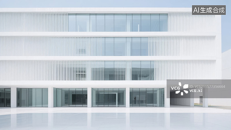 【AI数字艺术】现代简约风格的白色建筑图片素材