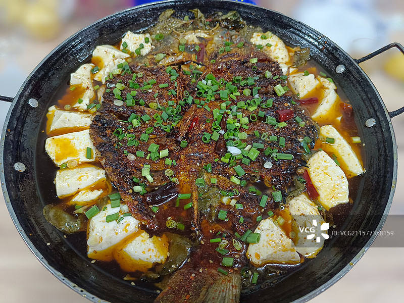 四川泸州特色美食合江豆花烤鱼图片素材