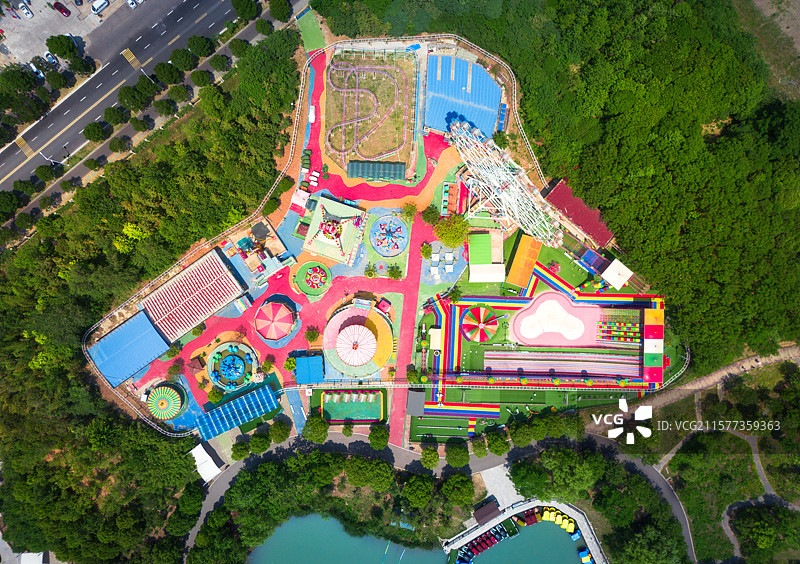 游乐园航拍图片素材