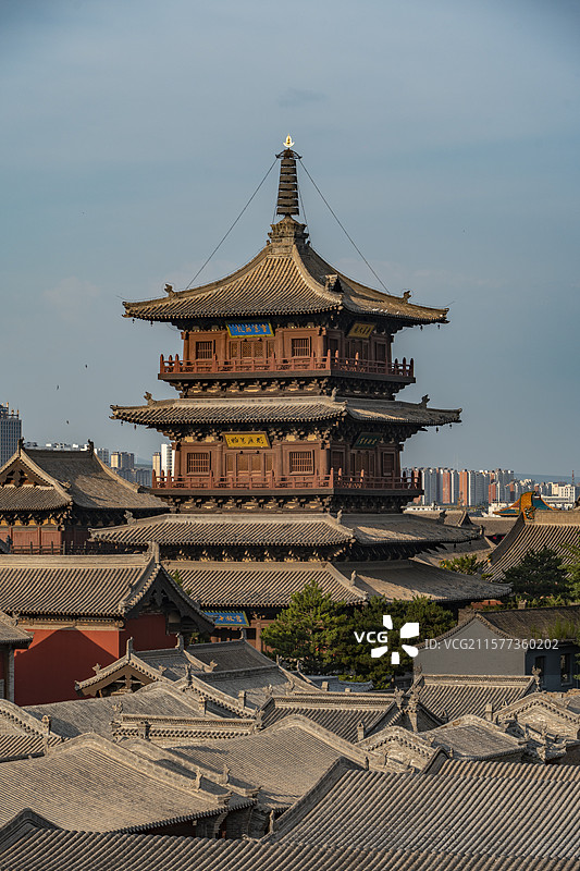 山西大同古城华严寺古城墙图片素材
