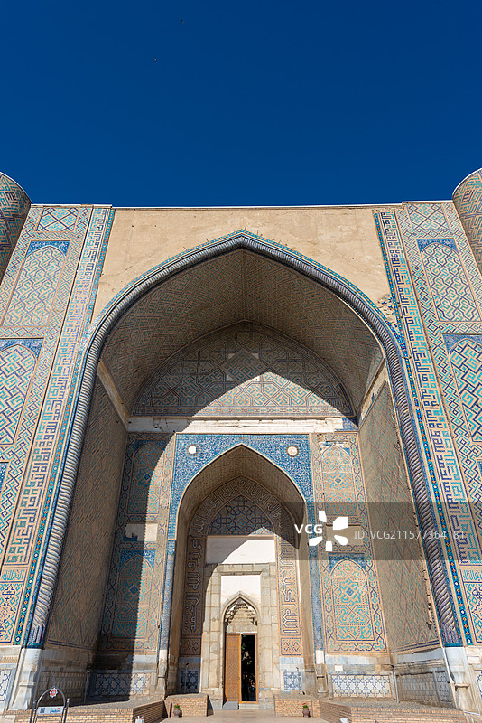 乌兹别克斯坦撒马尔罕-比比哈努姆清真寺-大门图片素材