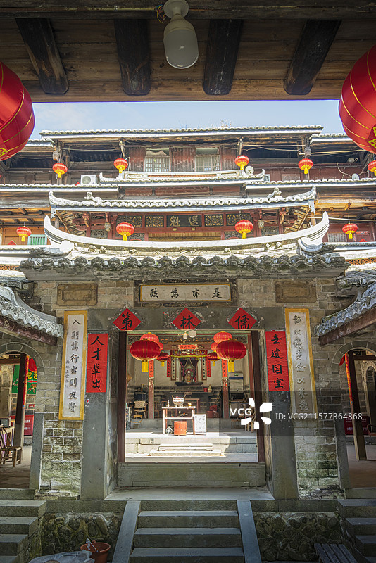 中国福建龙岩永定土楼王子景区奎聚楼图片素材