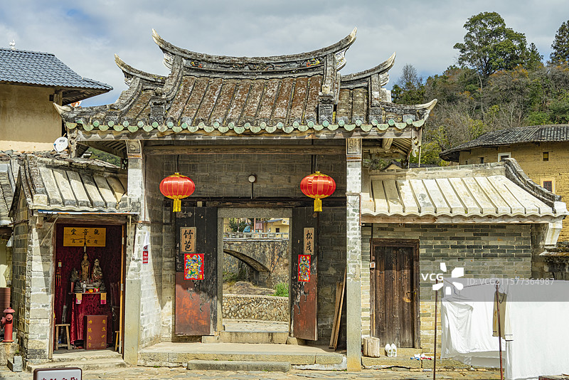 中国福建龙岩永定土楼王子景区福裕楼图片素材