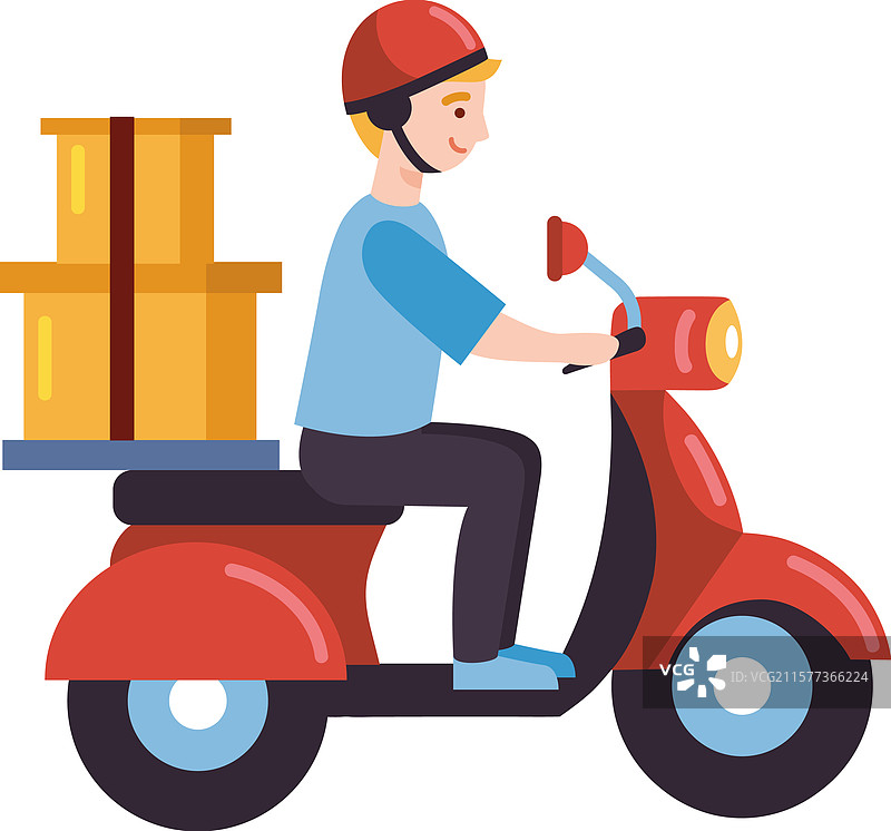 摩托车快递服务骑手图片素材