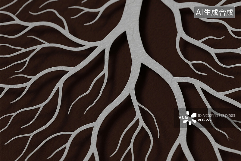 【AI数字艺术】深棕色背景上的灰白色网状结构图片素材
