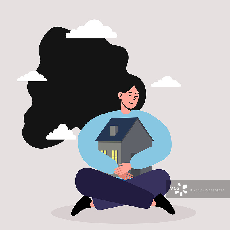 在温暖舒适的环境中拥抱家与安逸图片素材