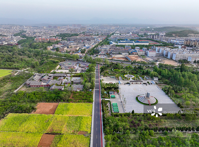 河南省郑州市登封市嵩山太室山风景区嵩阳书院航拍图片素材