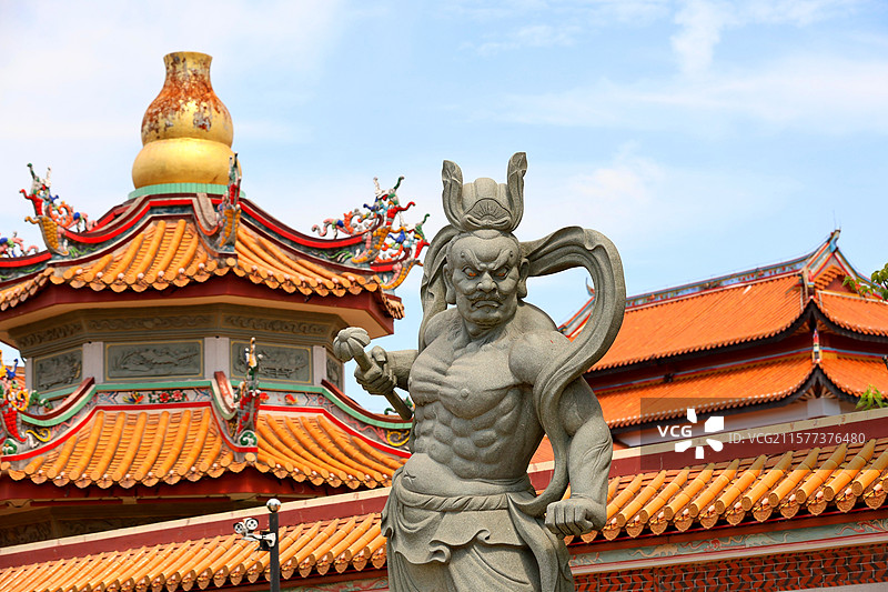 妈祖庙潮汕建筑剪瓷雕金顶寺庙特写图片素材