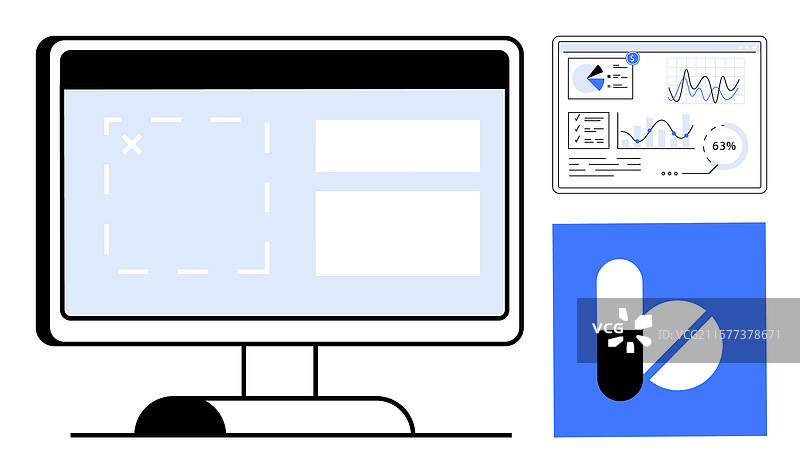 带有医疗数据和分析的数字界面图片素材