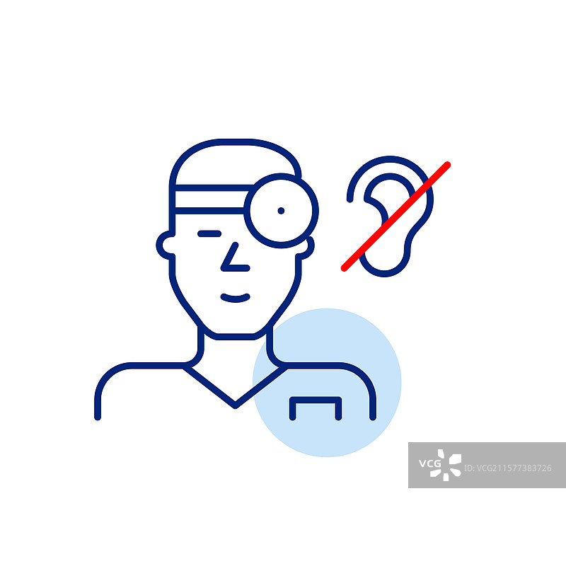 医生或护士与耳朵交叉符号图片素材