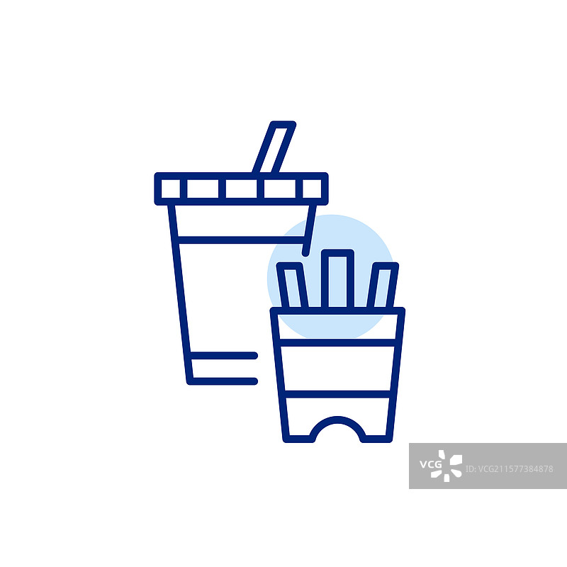 外带的饮料杯，配吸管和薯条图片素材