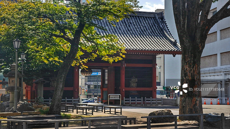 日本东京护国寺位于文京区，建于 1681 年，属真言宗丰山派，有诸多文化财，每月 18 日开放本堂，图片素材