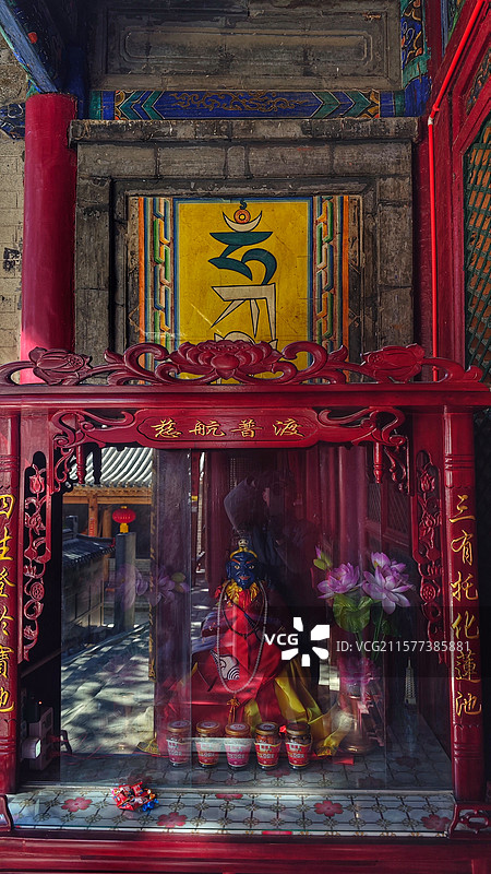 五台山集福寺位于台怀镇，始建于清，属藏传佛教寺院，寺内供奉弥勒佛等，建筑兼具汉藏风格，环境清幽，是礼图片素材