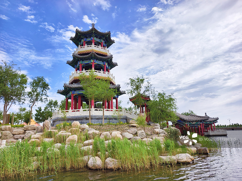 内蒙古阿拉善盟额济纳湿地文化公园风光图片素材