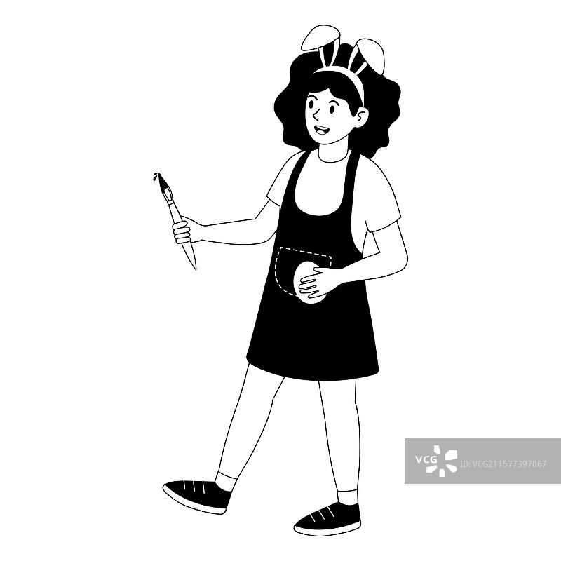 穿着俏皮服装的小女孩正在参与图片素材