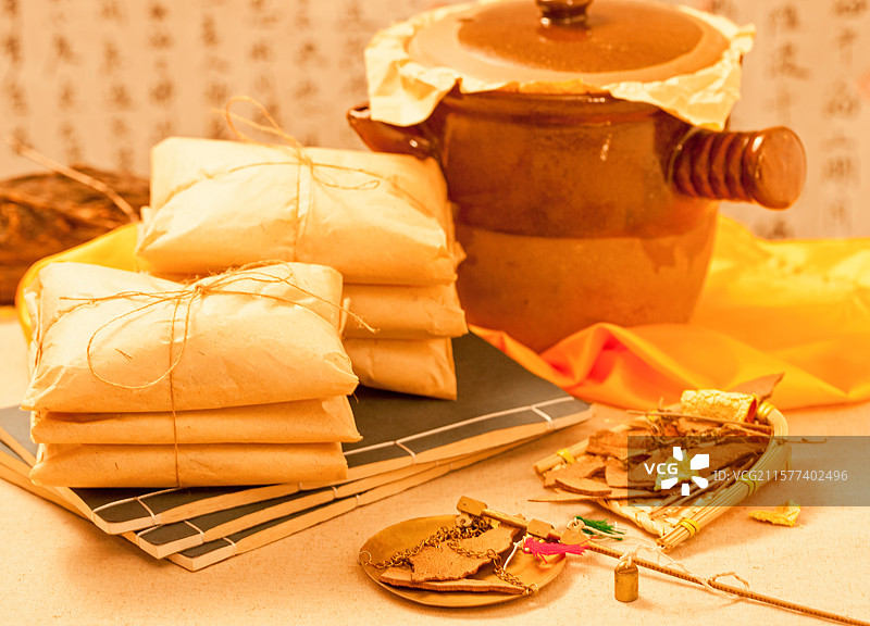 中药 中药材 药包 煎药图片素材