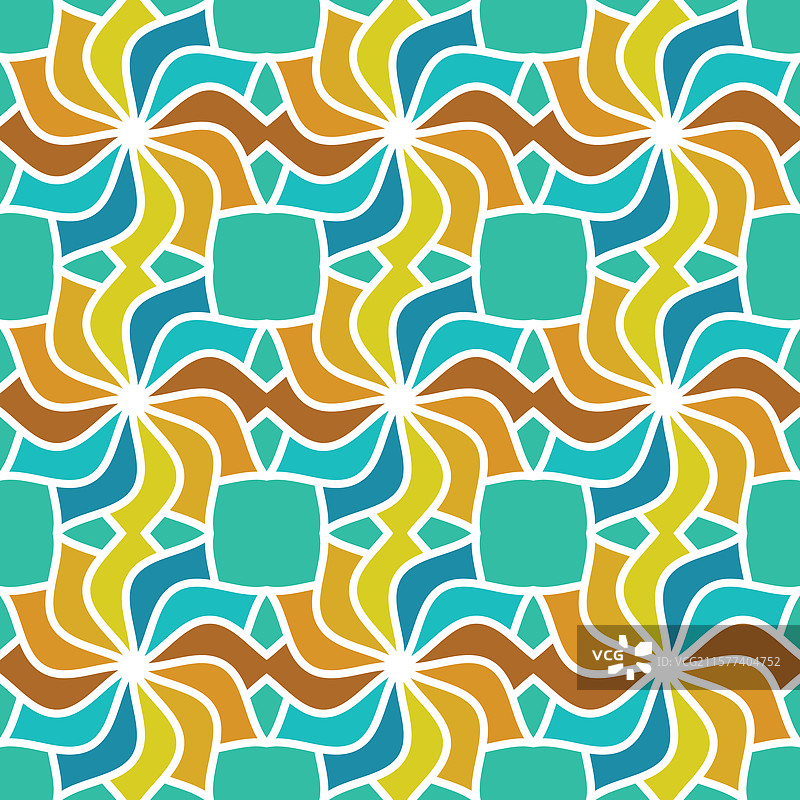 优雅的伊斯兰图案，采用薄荷绿和黄色调图片素材