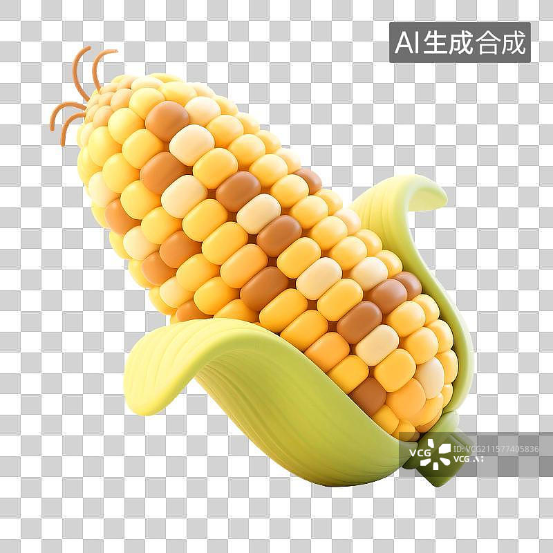 【AI数字艺术】3D立体三维C4D甜玉米设计元素图片素材