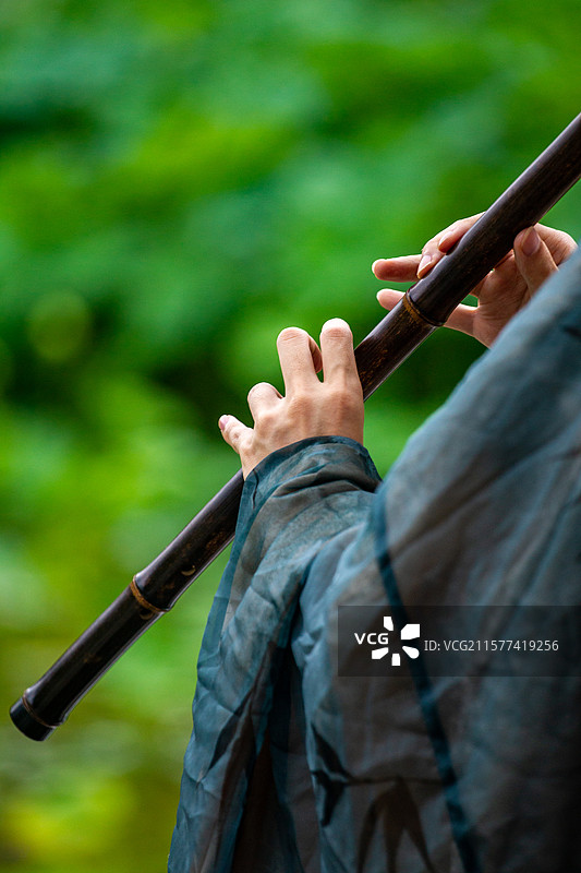 四川省绵阳市吹奏笛子，表演，竹笛，竖笛图片素材