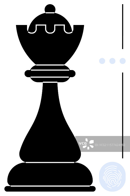 带有指纹和点状图案的黑色国际象棋国王棋子图片素材