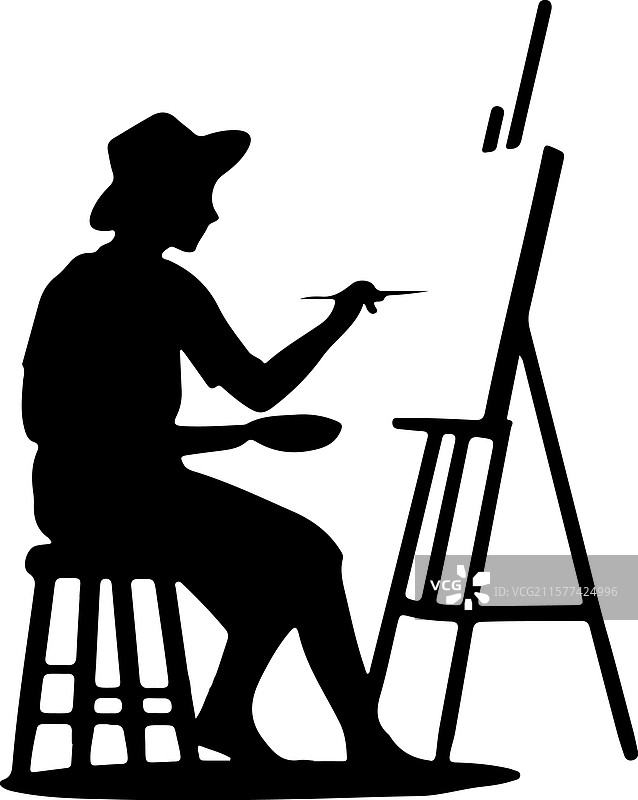 艺术家剪影设计的艺术图片素材