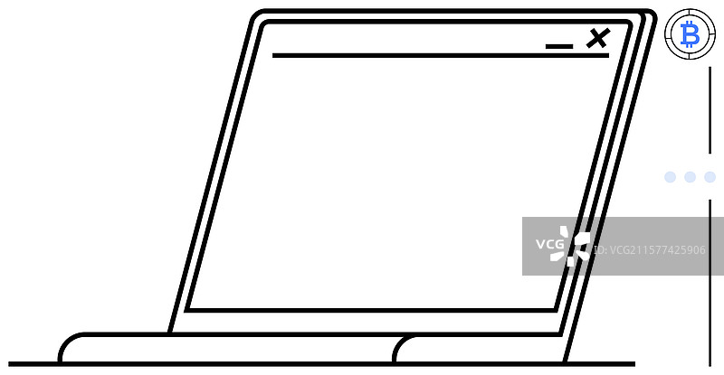 极简风格的笔记本电脑显示器与加密货币图片素材