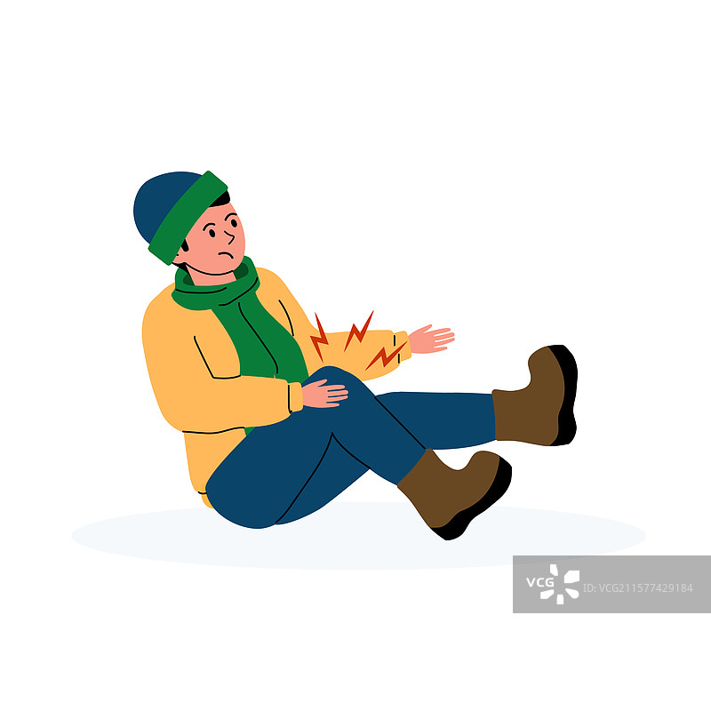 受伤的人坐在地上抱着膝盖图片素材