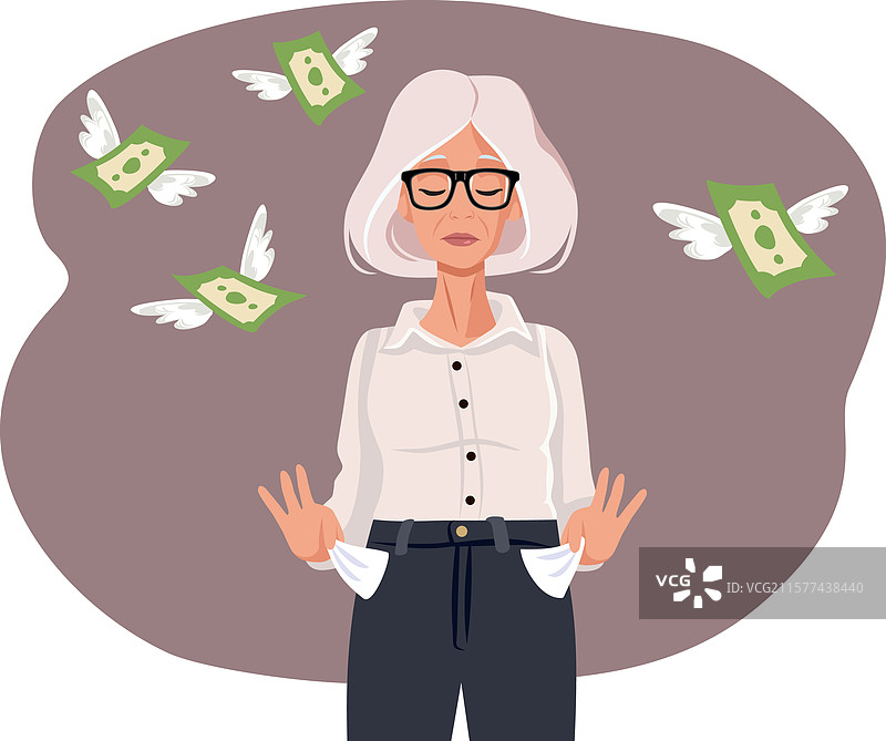年长女性在经历金钱问题图片素材