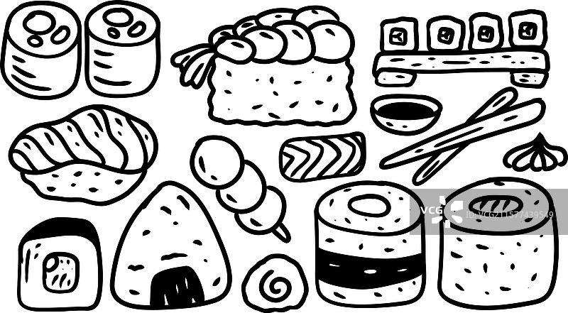 手绘日本食品涂鸦图片素材