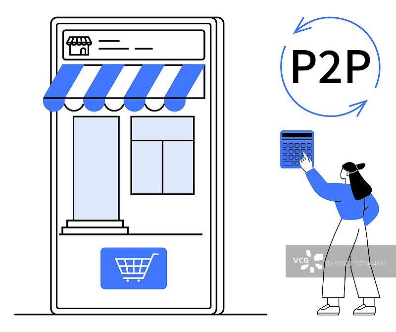 数字对等购物概念与手机图片素材