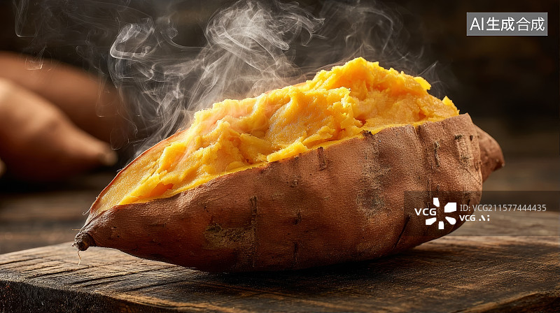 【AI数字艺术】烤红薯特写镜头图片素材