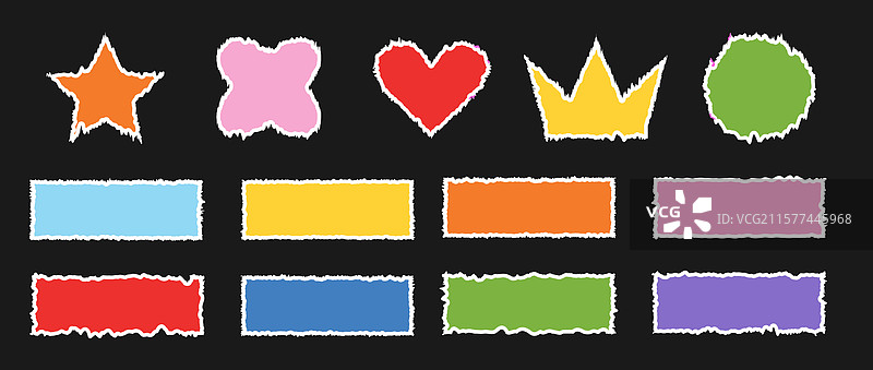 锯齿形彩色磨损方框图片素材