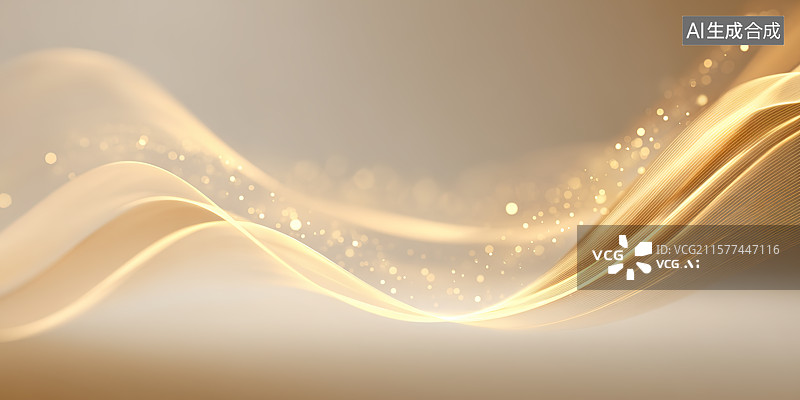 【AI数字艺术】金色发光丝带科技背景图片素材