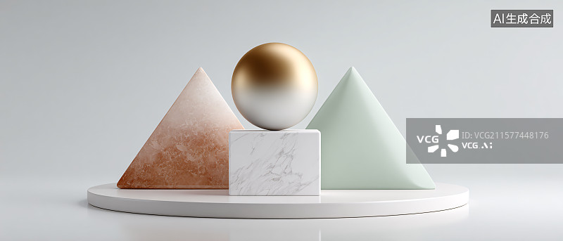 【AI数字艺术】几何美学的简约背景图片素材