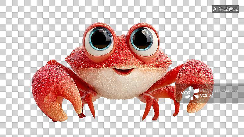 【AI数字艺术】红色螃蟹卡通形象图片素材