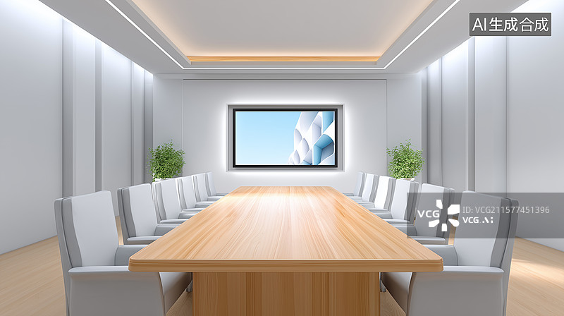 【AI数字艺术】现代会议室空间场景图片素材