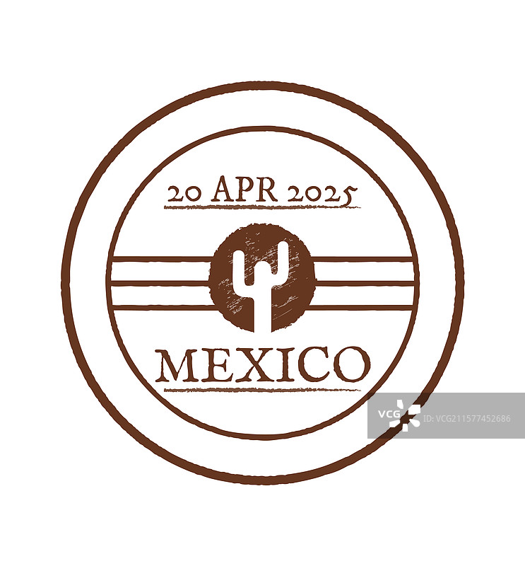 复古风格的墨西哥护照印章图片素材