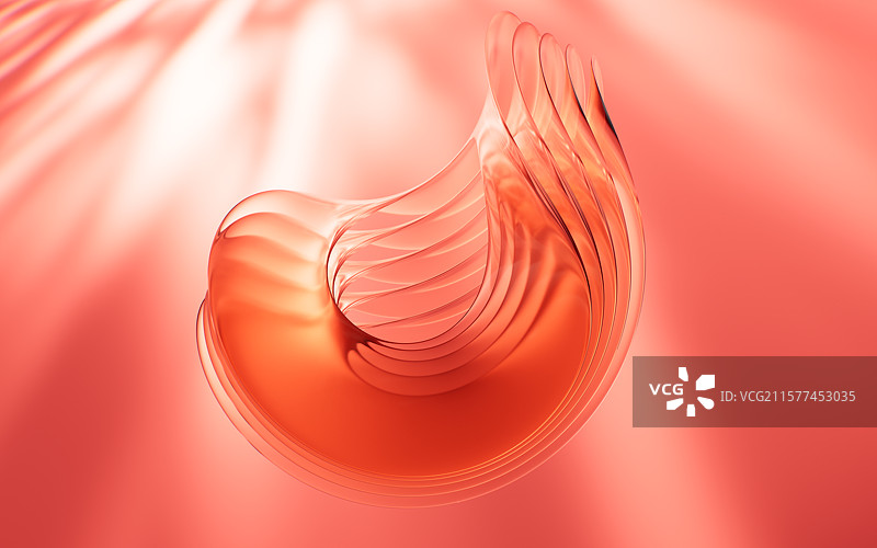 橙红色抽象玻璃创意背景3D渲染图片素材