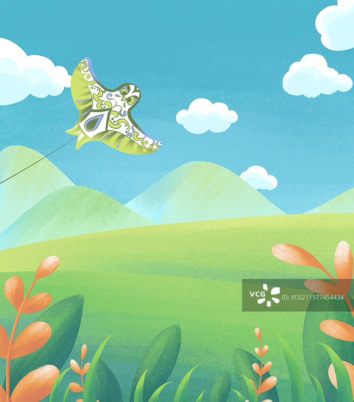 春夏卡通插画背景图片素材