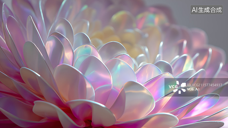 【AI数字艺术】虹彩花瓣花卉设计图片素材